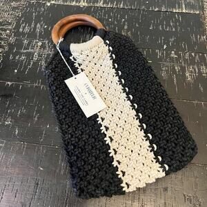 Laude the Label Mini Macramé‎ Bag with Wooden Handles